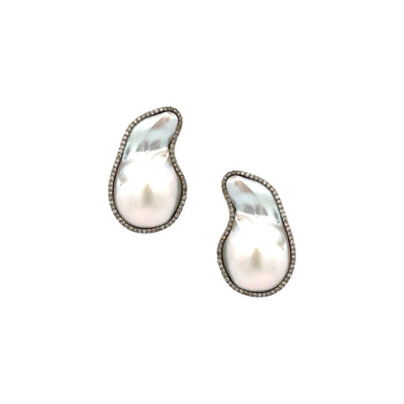 SALE Pearl & Diamond Earrings