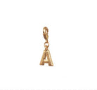 Letter A Initial Clasp Charm  Yellow Gold Plated Each initial is approximately 1/2"