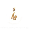Letter M Initial Clasp Charm  Yellow Gold Plated Each initial is approximately 1/2"