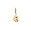 Letter Q Initial Clasp Charm  Yellow Gold Plated Each initial is approximately 1/2"