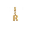 Letter R Initial Clasp Charm  Yellow Gold Plated Each initial is approximately 1/2"