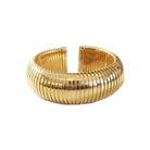 Flex Wide Dome Cuff Bracelet   18K Yellow Gold Oval Shape: 2.22" X 1.79" 0.87" Width Slightly Flexible Open Cuff