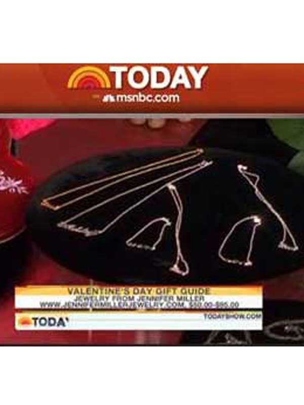 Nameplate necklace being shown on the Today Show for Valentine's Gift Guide