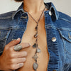 Textured Chain Lariat Necklace for Charms  Oxidized Gold Filled 27" Long