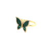 Malachite & Diamond Butterfly Ring  14K Yellow Gold 0.15 Diamond Carat Weight 0.72 of Malachite Carat Weight Butterfly: 0.5" Length X 0.7" Width Size 7
