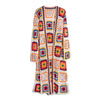 Multicolor Square Crochet Kimono  One Size 100% Acrylic 52" Long 9.8" armhole