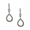 Diamond Pear Shaped Drop Earrings  Oxidized Gold Plated Over Silver 3.20 Diamond Carat Weight  2.5" Long Pierced