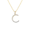 Letter Necklace on a Paperclip Chain Necklace  Yellow Gold Plated Prong Set CZs Initial: 1.20" Long X 0.96" Wide Chain: 16" Long