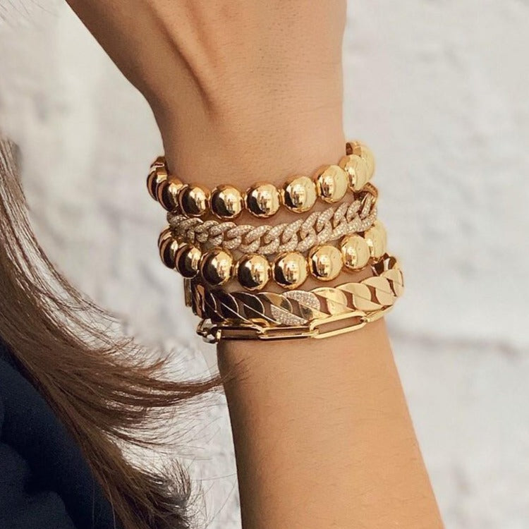 Link Chain Bracelet  14K Yellow Gold Chain: 7" Long Links: : 0.7" Long X 0.2" Wide