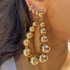 Plain Thick Huggie Pierced Earrings  14K Yellow Gold 0.47" Diameter 0.13" Thick