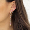 Pave Diamond Tiny Huggie Hoop Pierced Earrings   14K Yellow Gold 0.05 Diamond Carat Weight 0.34" Diameter 0.04" Thick