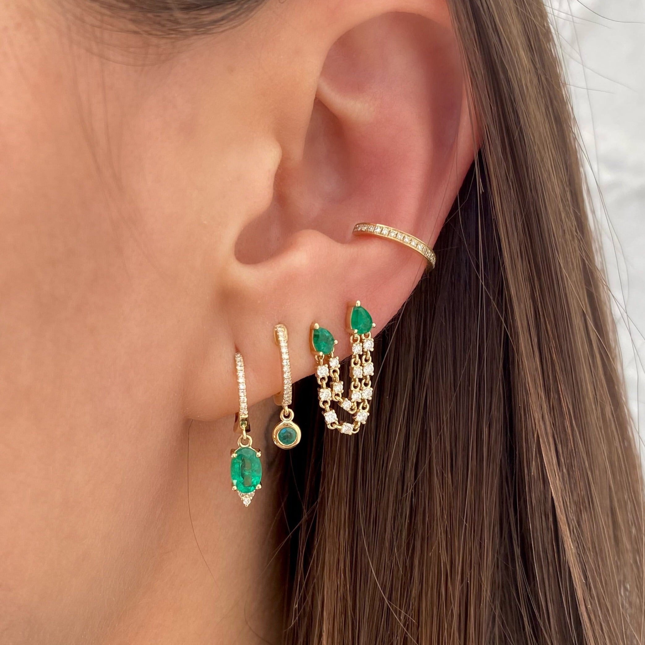 Diamond & Emerald ear party.