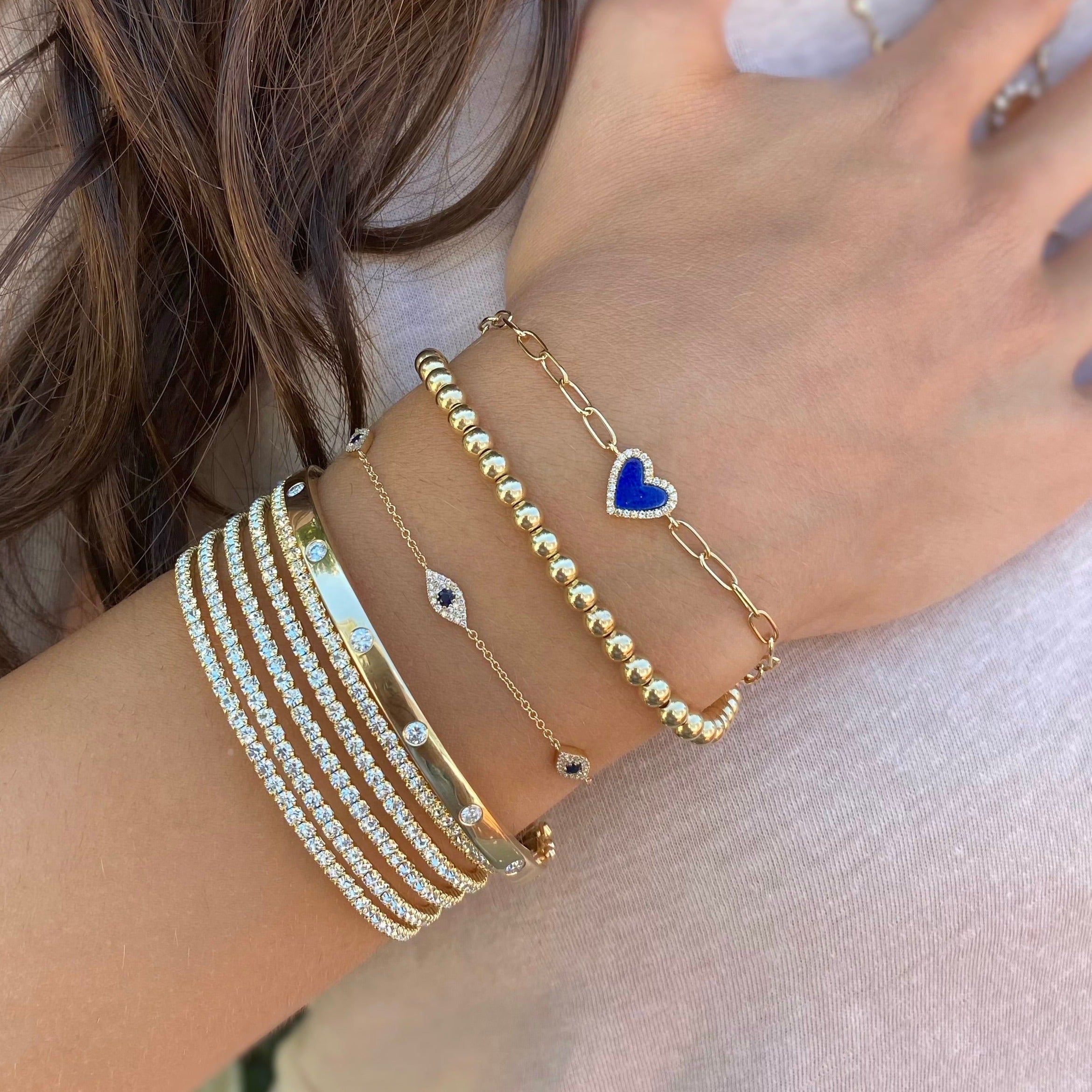 model wearing 5 row cuff
