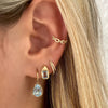 Yellow gold and sky blue topaz earring collection