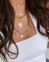 Multicolor Beaded Stretch Charm Necklace   Yellow Gold Plated 38" Length Beads: 0.11" Diameter Wear it as a necklace, bracelet or anklet