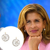Large Faux Diamond Two Tone Antique Earrings  14K Yellow Gold & Antique Silver 0.50" Diameter As worn by Hoda Kotb on The Today Show