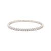 Pave CZ Tennis Bangle  Sterling Silver  Oval Shape: 2.19” X 1.83” 0.12” Width 0.80-1.30” Flexible Opening