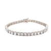 Large CZ Tennis Bracelet  White Gold Plated over Silver 7" Length 5MM CZs 0.18" Width