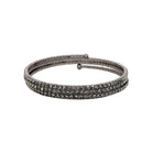 Pave Black Crystal Three Row Wrap Bracelet  Oxidized Gold Plated 2" Diameter Strands: 2MM Width