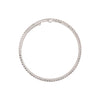 Pave Crystal Three Row Wrap Bracelet  White Gold Plated Circular Shape: 2.11” Diameter 0.25” Width Flexible Coil Opening 3 Rows