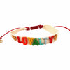 Rainbow Beaded "Loyalty" Bracelet  Yellow Gold Plated 0.35" Wide Adjustable Closure