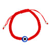 Evil Eye Red Rope Bracelet  White Gold Plated Eye0.42" Diameter Adjustable