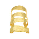 Textured Cut Out Ovals Wide Cuff Bracelet  Yellow Gold Plated 4" Long Slightly Adjustable As worn by Malin Akerman