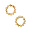 Circle Bead Pierced Earrings  Yellow Gold Plated Bead: 0.24" Diameter 1.12" Diameter