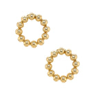 Circle Bead Pierced Earrings  Yellow Gold Plated Bead: 0.24" Diameter 1.12" Diameter