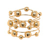 Yellow Gold Plated Ball Wire Cuff Bracelet  Yellow Gold Plated Small Balls: 0.36" Diameter Large Balls: 0.53" Diameter Slightly Adjustable