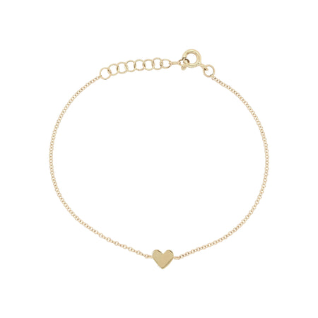 14K Gold Heart on Delicate Chain Bracelet  14K Yellow Gold Chain: 6-7" Length Heart: 0.20" Length X 0.23" Width