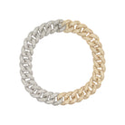 Two Tone Diamond Link Statement Bracelet  14K Yellow & White Gold 3.69 Diamond Carat Weight 6.5" Long X 0.38" Wide 0.9 MM Thick 6.5" Chain Length