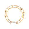 Chunky Diamond Pave Oval Chain Bracelet   14K Yellow Gold  0.54 Diamond Carat Weight Diamond Link: 0.70" Length X 0.32" Width  6.75" Length 