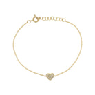 Pave Diamond Heart Chain Bracelet   14K Rose Gold 0.10 Diamond Carat Weight Heart: 0.25" Wide Chain: 6-7" Long