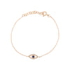 Pave Diamond & Sapphire Evil Eye Chain Bracelet  14K Rose Gold Chain: 6-7'' Long Eye: 0.5'' Long X 0.19'' Wide