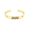 Yellow Gold Filled CZ Pave Disc Slider Cuff Bracelet  Yellow Gold Filled Oval Shape: 2.28” X 1.72” 0.28” Width 1.03”