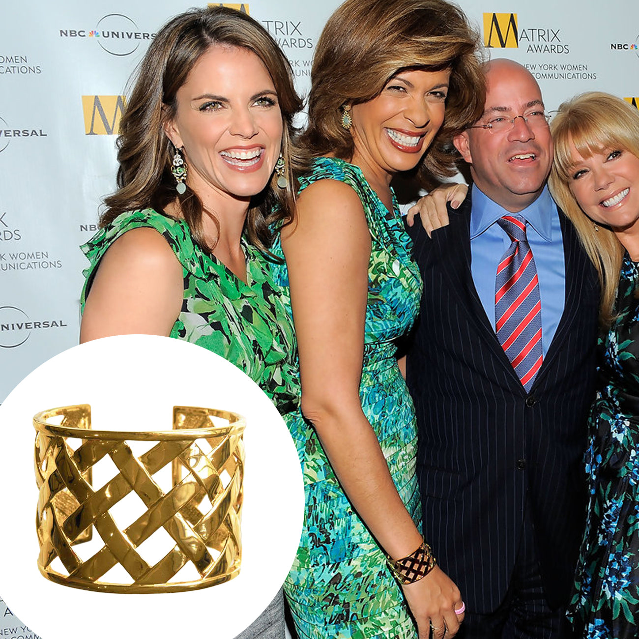 Polished Basket Weave Cuff  Yellow Gold Plated 1.81" Wide As seen on The Today Show with Hoda and Kathie Lee