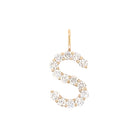 14K Yellow Gold Diamond Letter Charm  14K Yellow Gold Diamond Carat Weight depends on the letter Diamonds: 2MM Diameter 0.60" High X 0.50" Wide Charm Bail: 0.25" Long X 0.18" Wide Please allow up to 8 weeks for shipping depending on letter availability.