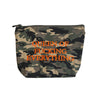 Camo Canvas Quote Pouch  Says: "Queen of Fucking everything"  Black Zipper 10" Length X 7" Width
