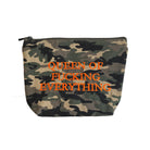 Camo Canvas Quote Pouch  Says: "Queen of Fucking everything"  Black Zipper 10" Length X 7" Width