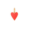 Small Red Enamel Heart Charm  10K Yellow Gold Plated 0.90” Long x 0.55” Wide