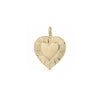 Textured Heart Charm Pendant  10K Yellow Gold Plated 1.35" Long X 1.24" Wided Plated 1.35" Long X 1.24" Wide
