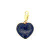 Lapis Puff Heart Charm   Yellow Gold Plated  1.10" Length X 1.14" Wid