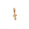Letter T Initial Clasp Charm  Yellow Gold Plated Each initial is approximately 1/2"