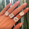 Emerald Cut Faux Diamond Ring  White Gold Plated Over Silver Equivalent to 12.5 Carat Diamond