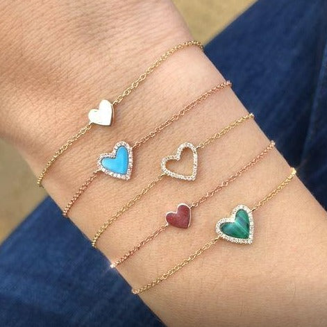 Jennifer Miller 14K Gold Heart Bracelet