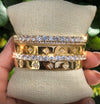 Pave Tennis Adjustable Bracelet  Yellow Gold Plated Over Silver 0.7" Width