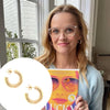 Chunky Gold Hoop  14K Yellow Gold 1.0" Diameter 0.2" Width Pierced     As seen on Reese Witherspoon.