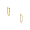 Yellow Gold Pave Diamond V Pierced Huggie Earrings 14K Yellow Gold 0.08 Pave Diamond Carat Weight