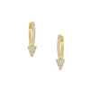 Diamond Arrow Pierced Huggie Earrings  14K Yellow Gold 0.22 Diamond Carat Weight 0.55" Length Hoop: 0.40" Diamete